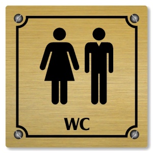 WC společné, 118x118mm, zlatá, Kansas